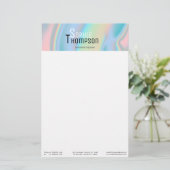 Papeterie Marbre liquide holographique moderne (Debout devant)