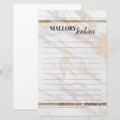 Papeterie Marbre rose Iridescente (Devant / Derrière)