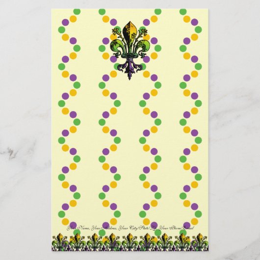 Papeterie Mardi gras antique Fleur (Devant)