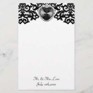 Papeterie Mariage de Pendentif de coeur blanc et noir