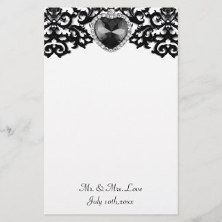 Papeterie Mariage de Pendentif de coeur blanc et noir