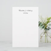 Papeterie Mariage Écriture Élégante Noir Blanc Créatif (Debout devant)