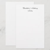 Papeterie Mariage Écriture Élégante Noir Blanc Créatif (Devant / Derrière)