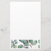 Papeterie Mariage Élégant de verdure d'eucalyptus de douche  (Dos)