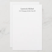 Papeterie Mariage Élégant minimaliste classique noir blanc (Devant / Derrière)