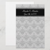 Papeterie Mariage favorise Gray damask (Devant / Derrière)