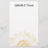 Papeterie Mariage graphique de tournesol jaune (Devant)