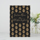 Papeterie Mariage indien Gold hamsa Henna Faire-part (Debout devant)