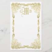 Papeterie Mariage Monogramme classique Gold Cadre traditionn (Devant)