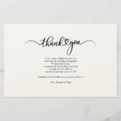 Papeterie Mariage photo de script manuscrit Merci (Dos)