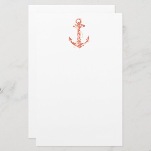 Papeterie Mariage plage corail et Ancre jaune (Devant / Derrière)