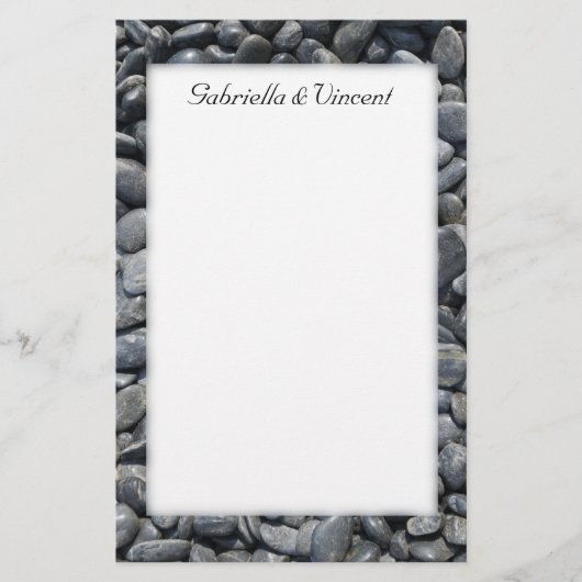 Papeterie Mariage Smooth Black Pebbles (Devant)