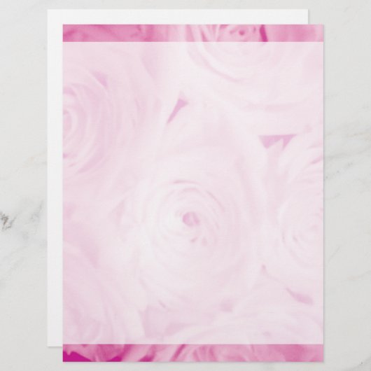 papeterie mariage | Tête de papier à lettres rose (Devant / Derrière)