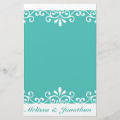 Papeterie Mariage Turquoise Élégant Mariage (Devant)