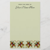 Papeterie Mariage vintage, colibris et fleurs (Devant)