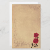 Papeterie Mariage vintage Red Rose (Devant / Derrière)