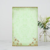 Papeterie Mariage vintage vert floral (Debout devant)
