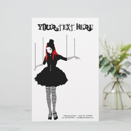 Papeterie marionnette de cabaret (Debout devant)