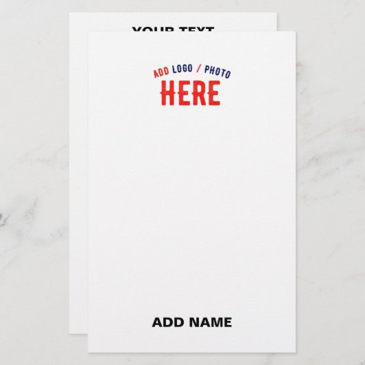 PAPETERIE MARQUE BLANCHE MODERNE ET PERSONNALISABLE VÉRIFIÉE (Devant / Derrière)