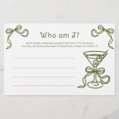 Papeterie Martini nuptiale Qui suis-je jeu (Devant)