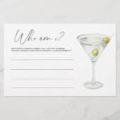 Papeterie Martini nuptiale Qui suis-je jeu (Devant)