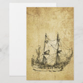 Papeterie Masculine classe nautique Vintage navire antique (Devant / Derrière)