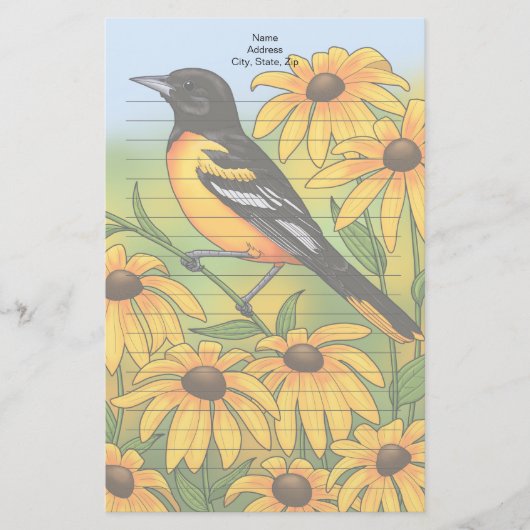 Papeterie MD State Bird Oriole & Black eyed Susan Flower (Devant)