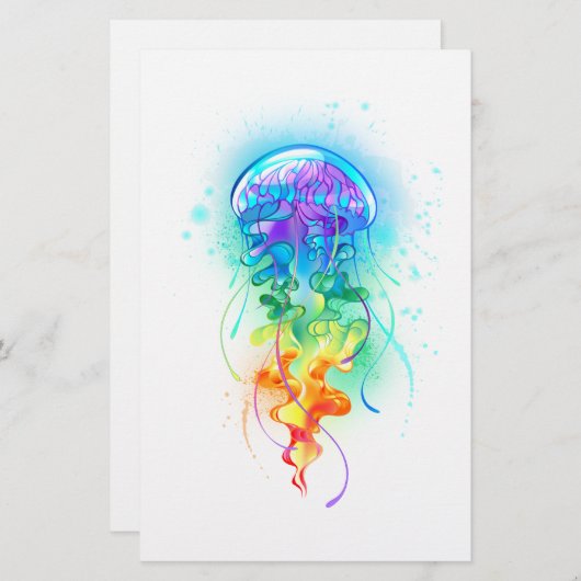 Papeterie Méduse arc-en-ciel (Devant / Derrière)