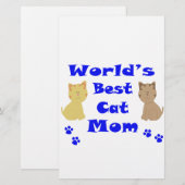 Papeterie Meilleure maman de chat du monde (Devant / Derrière)
