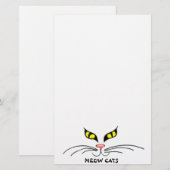 Papeterie Meow Cats Papier Jaune (Devant / Derrière)