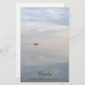 Papeterie Mer calme, réflexions et île (Devant / Derrière)