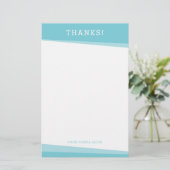 Papeterie MERCI DE NOTER simple moderne bleu turquoise (Debout devant)