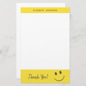 Papeterie Merci de sourire joyeux Nom d'ajout (Devant / Derrière)