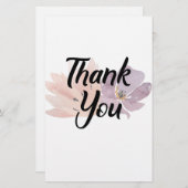 Papeterie Merci Favor Floral (Devant / Derrière)