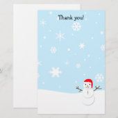 Papeterie Merci lettres Snowman à l'arrêt (Devant / Derrière)