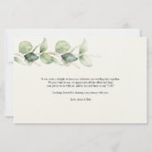 Papeterie Merci Mariage à la main Eucalyptus feuillage (Dos)