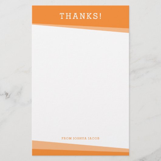 Papeterie MERCI MERCI NOTE simple moderne orange (Devant)
