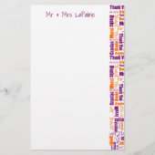 Papeterie Merci multilingue Typographie Collage Mariage (Devant)