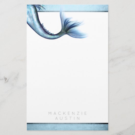 Papeterie Mermaid Glam Tail | Dusty Ice Blue Luster Custom (Devant)