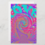 Papeterie Mesmerizing Whirlpool Love Cyan Texte art Graphiqu (Devant / Derrière)