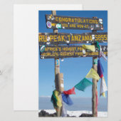Papeterie Message sur le Sommet du Kilimandjaro kenya (Devant / Derrière)