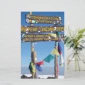 Papeterie Message sur le Sommet du Kilimandjaro kenya (Debout devant)