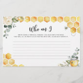 Papeterie Miel abeille Qui suis-je Jeu de douche nuptiale Pa (Devant)