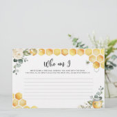 Papeterie Miel abeille Qui suis-je Jeu de douche nuptiale Pa (Debout devant)