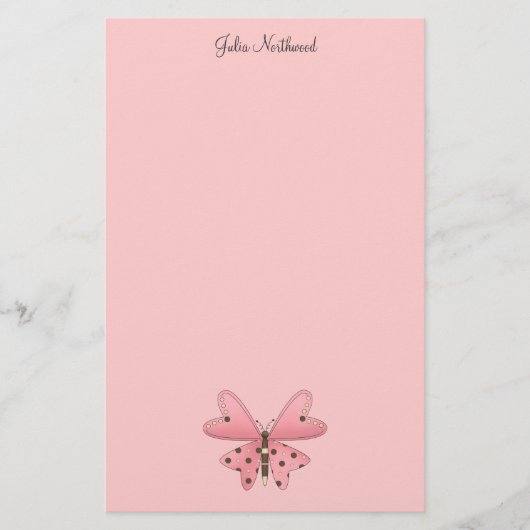 Papeterie Mignon comme insecte · Papillon rose et Brown (Devant)
