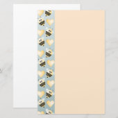 Papeterie mignonne de coeurs de miel d'abeilles (Devant / Derrière)