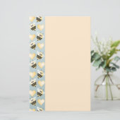 Papeterie mignonne de coeurs de miel d'abeilles (Debout devant)