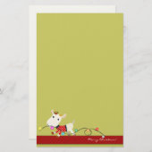 Papeterie mignonne de Noël : Lumières de chèvre et (Devant / Derrière)