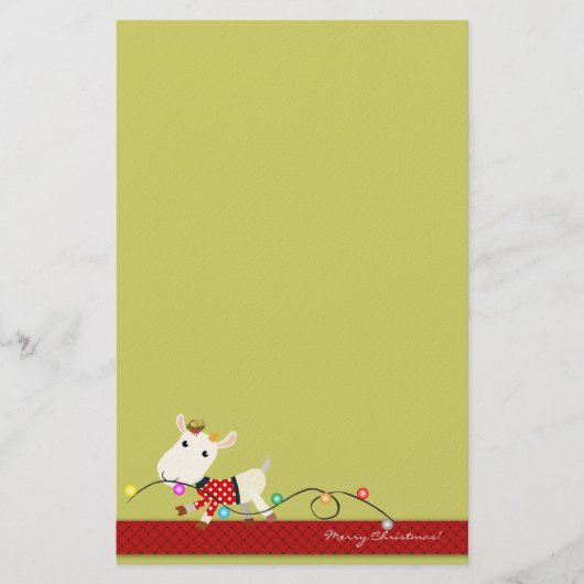 Papeterie mignonne de Noël : Lumières de chèvre et (Devant)