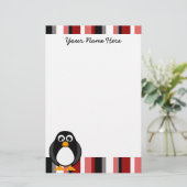 Papeterie mignonne de pingouin - rouge (Debout devant)